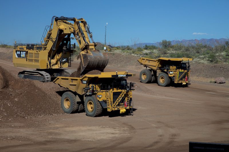 caterpillar truck inside